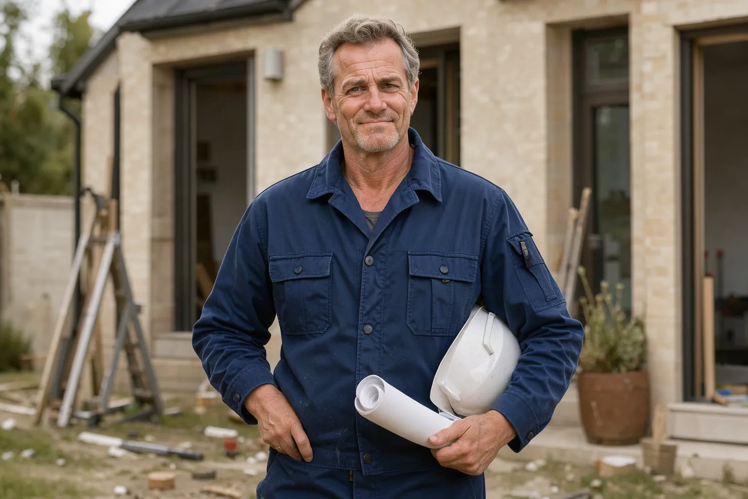 Jean-Claude, fondateur de JCL Renov, sur un chantier