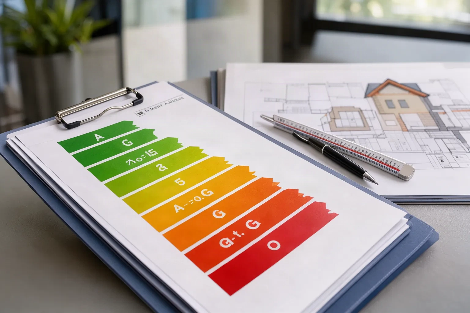 Diagnostic de performance énergétique avec étiquette de A à G