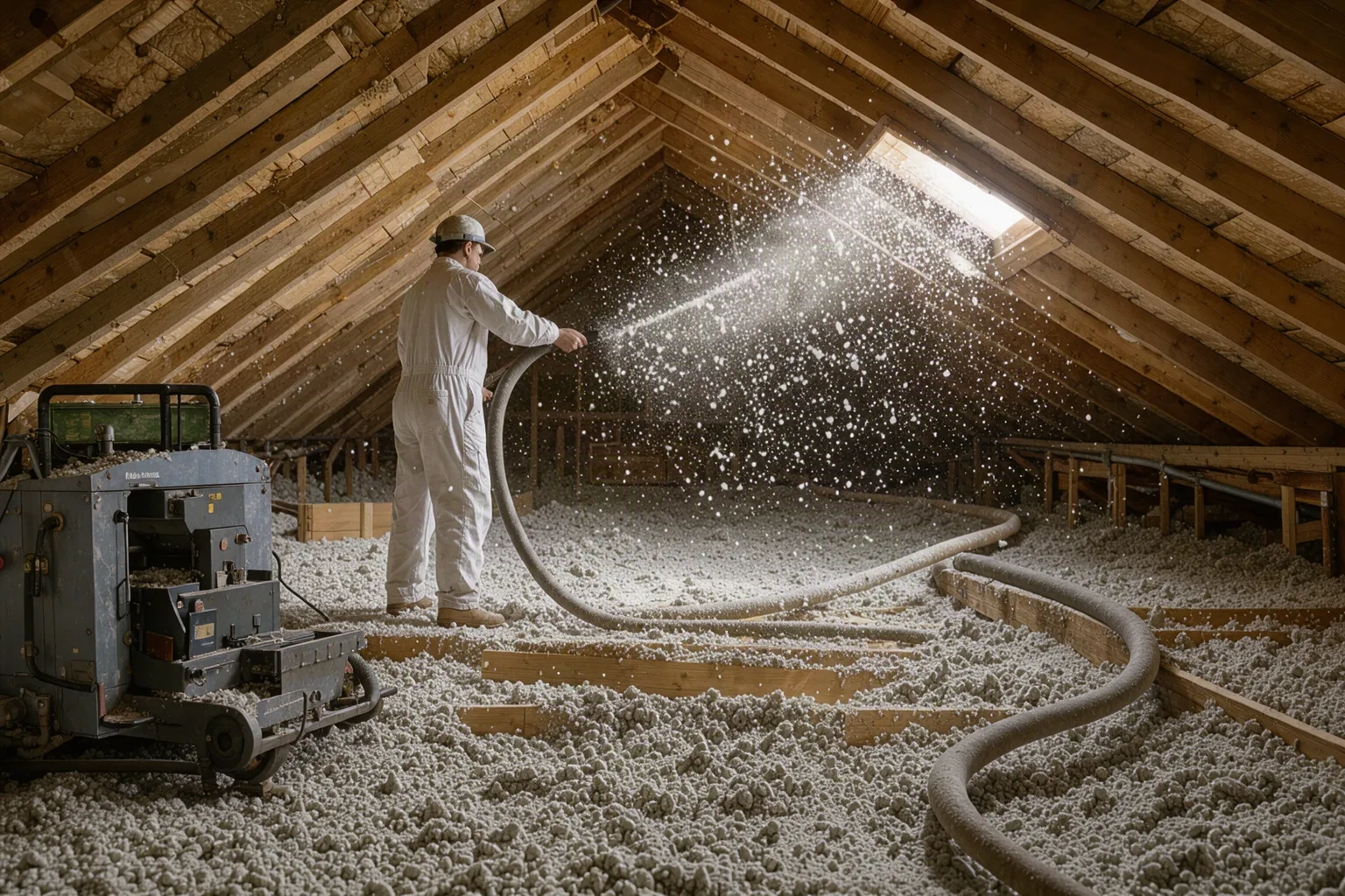 Isolation des combles par soufflage